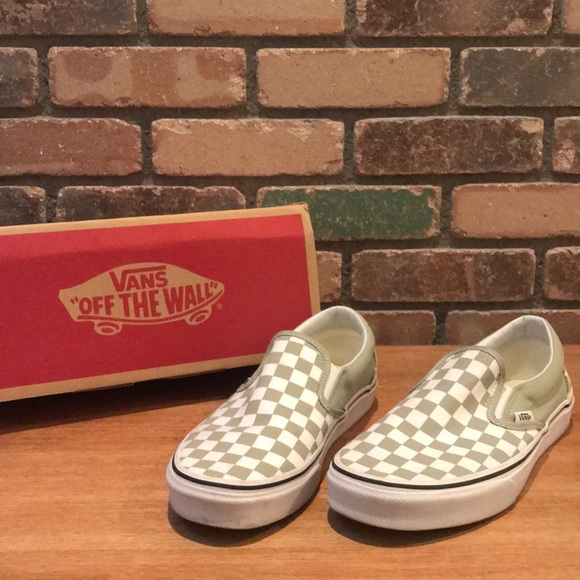 sage checkerboard vans